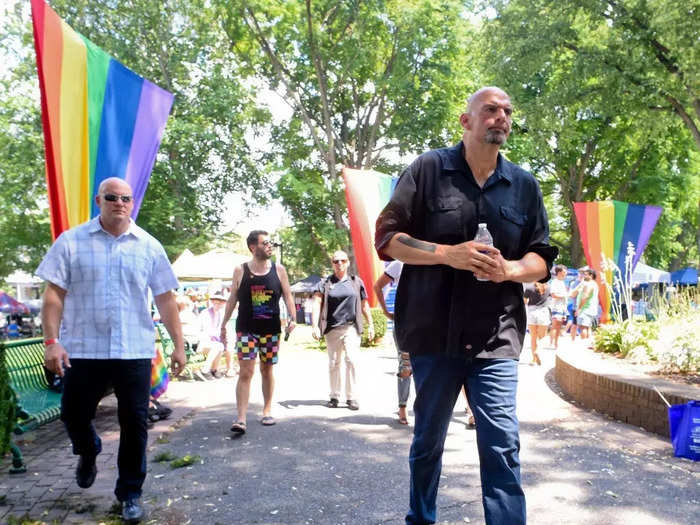 June 2019: John Fetterman displayed pride flags on Pennsylvania