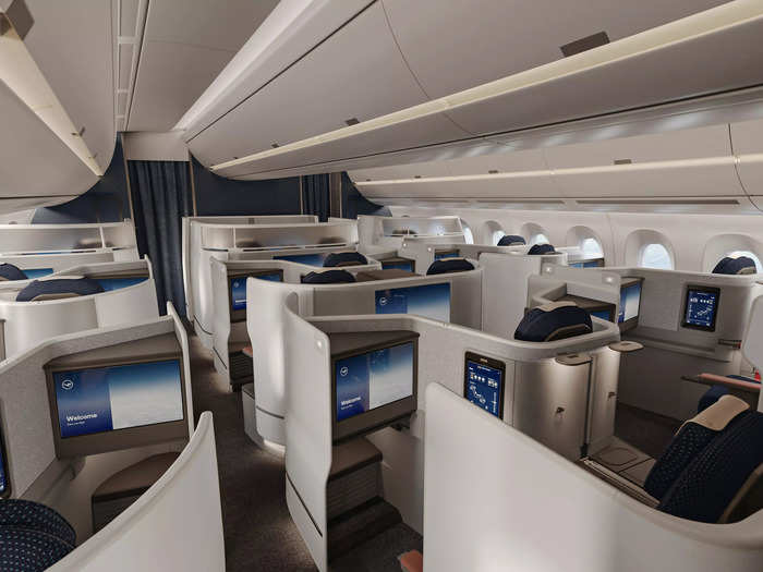 The new business-class cabin is part of Lufthansa