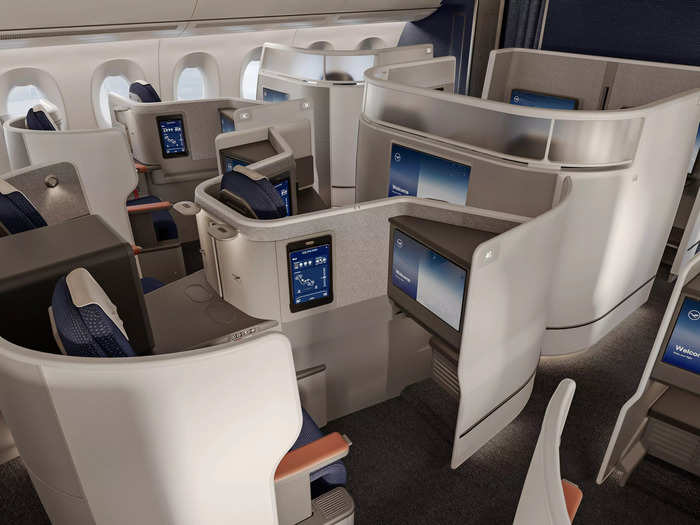 All the seating options can be converted into beds, have options for heating and cooling via a personal device, and come with "generous" shoulder space, Lufthansa says.