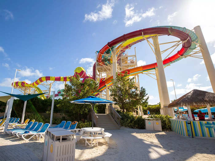 For a more exciting day at CocoCay, travelers can pay an extra fee to go to Thrill Waterpark.