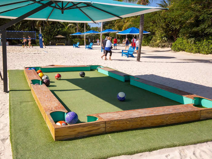 Looking to break a sweat? Play beach volleyball or giant billiards, both located at South Beach as well.