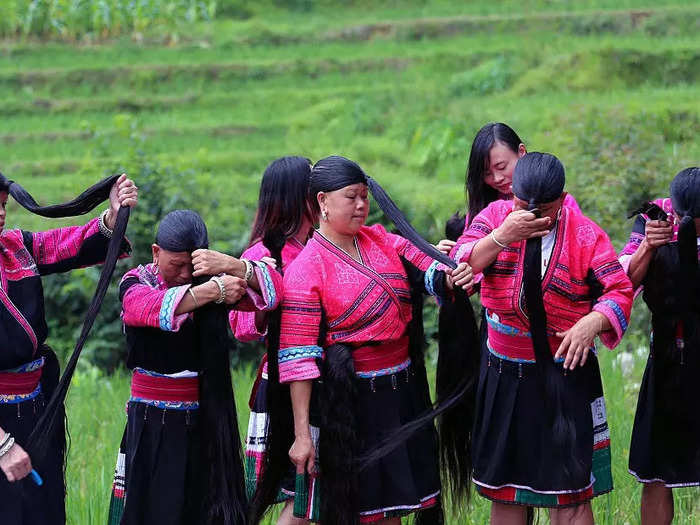 Yao women mark their first haircut as a sign they are open for marriage. This hair does not go to waste, however — the hair is preserved by family until the woman is married.