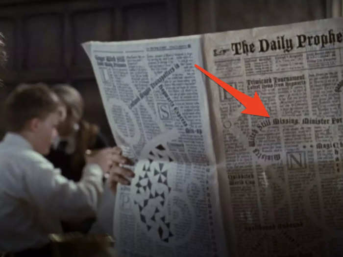 Daily Prophet articles mention a missing ministry witch, showing that the Death Eaters are already starting to return.