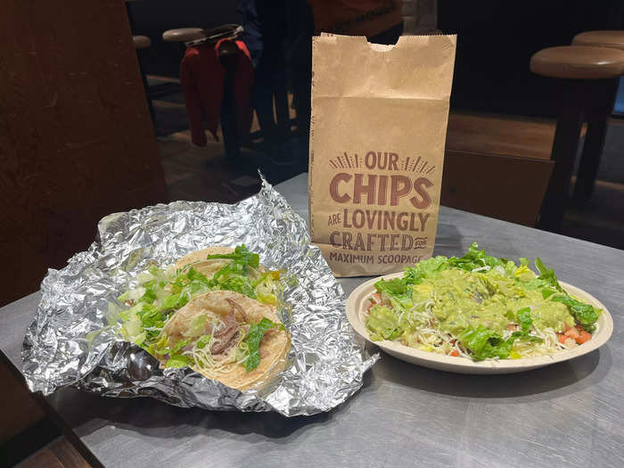 For my first taste test, I ordered Chipotle