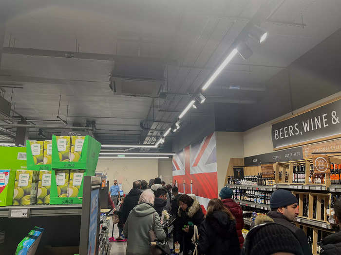 Similarly, the checkout line in the UK was much busier than expected for a workday.