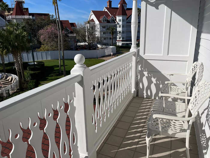 The attached patio had two chairs where I could sit and people-watch.