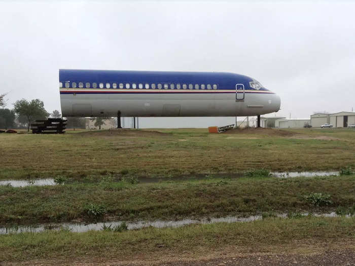 The MD-80, which was full of parts that needed to be removed, is the main structure Axline lives in.