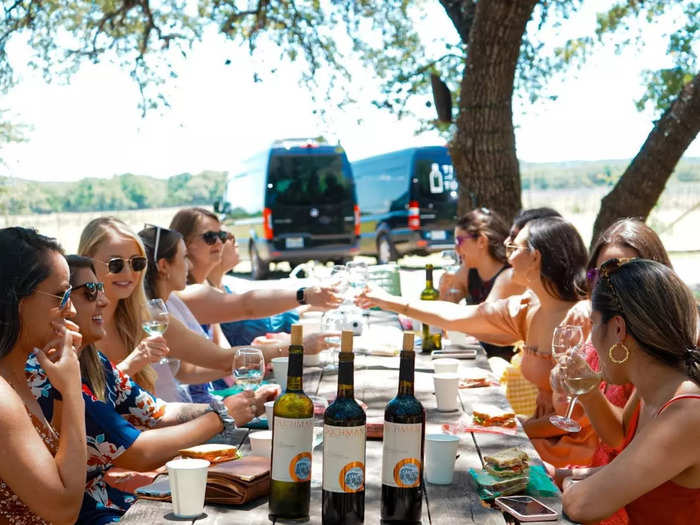 Sit back, relax, and enjoy a glass of wine in the Texas countryside