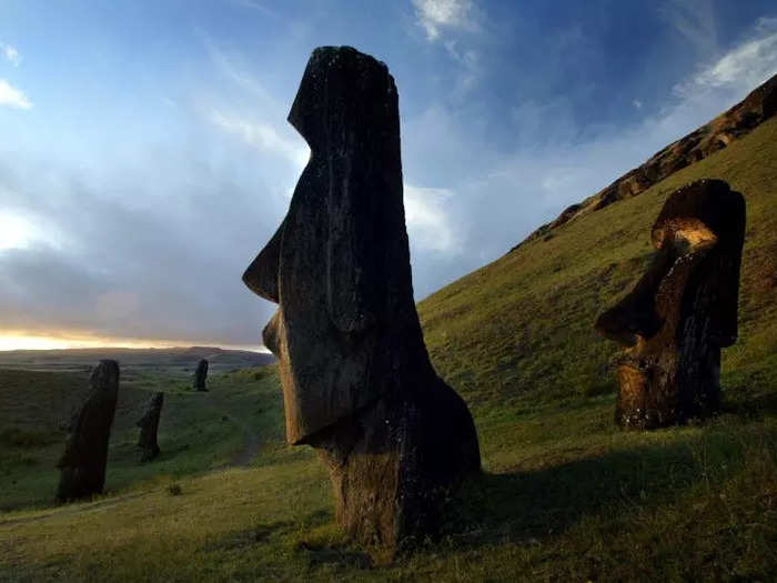 In February, scientists found a previously undiscovered statue in a dry lake bed inside a volcanic crater.