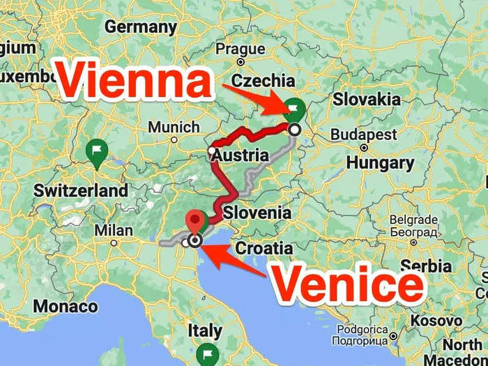 A few days later, I rode in a shared bunk-style sleeper cabin on an 11-hour train from Vienna to Venice, which is about 270 miles, according to The Trainline.