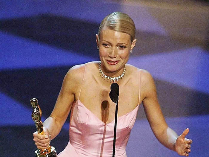 Gwyneth Paltrow wept her way through her best actress acceptance speech for her role in "Shakespeare in Love."