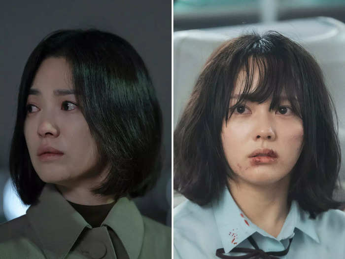 Song Hye-kyo and Jung Ji-so play the adult and teenage versions of protagonist Moon Dong-eun, who seeks revenge on her high school bullies, respectively.