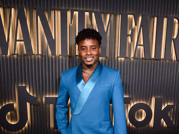 James Henry rocked a bright-blue suit at the Vanity Fair and TikTok celebration.