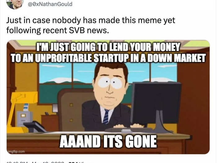 Meme following Silicon Valley Bank