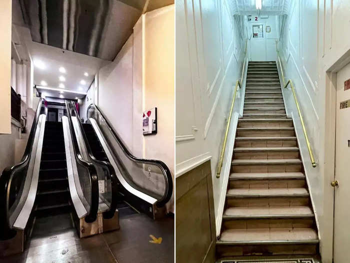 Inside, the Singapore hotel had escalators while the New York hotel had two flights of stairs leading up to the lobby.