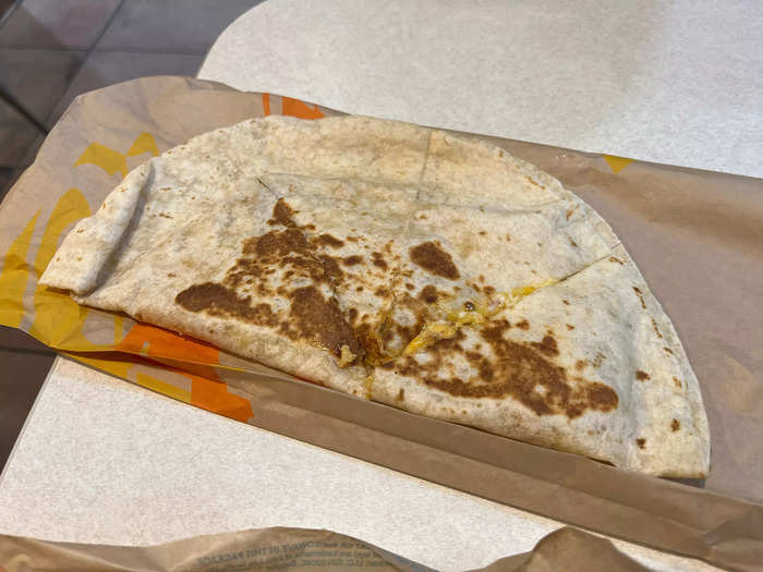 My wild card choice at Taco Bell was a classic chicken quesadilla.