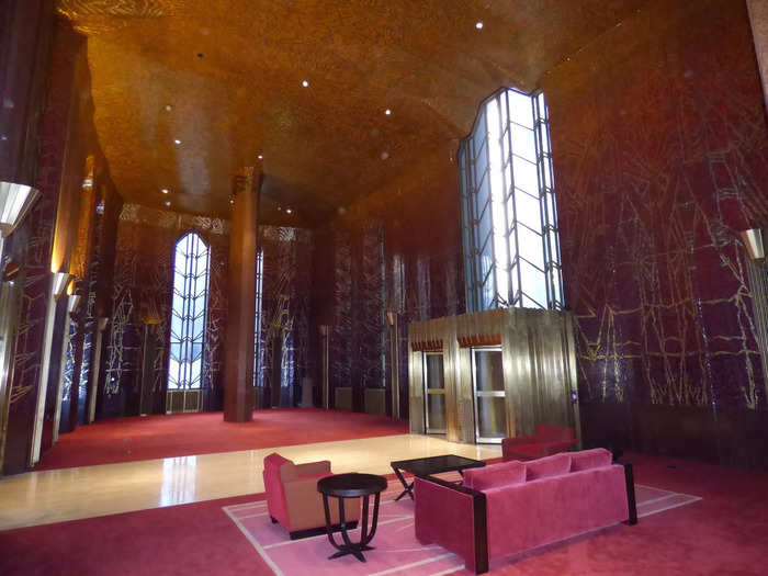 The Red Room on the ground floor was formerly used as a banking room. It has been closed off to the public until now.