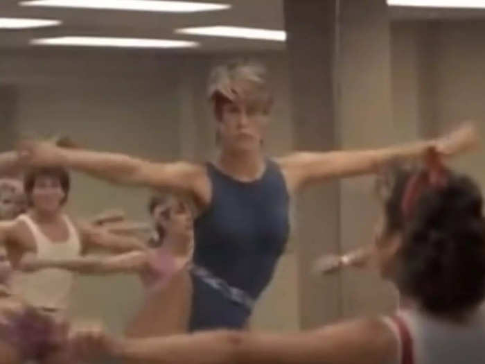 In the drama "Perfect" (1985), Curtis played the leading aerobics instructor.