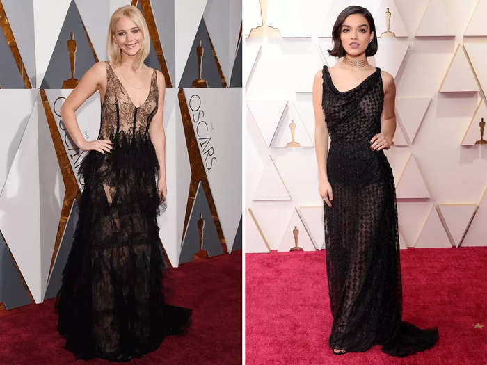 When celebrities want to make bold fashion statements at the Oscars, they typically opt for see-through gowns.