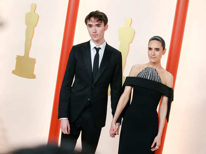 Jennifer Connelly walked hand-in-hand with her 18-year-old son, Stellan Connelly Bettany.