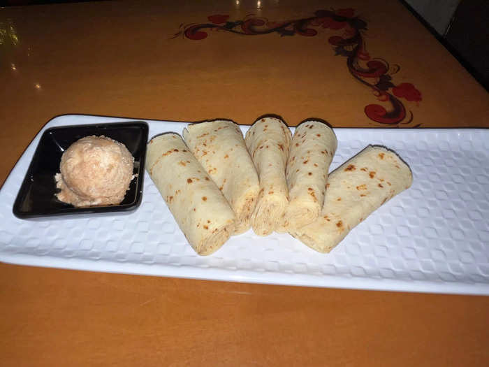 Our server started us off with a plate of lefse with cardamom-cinnamon butter.