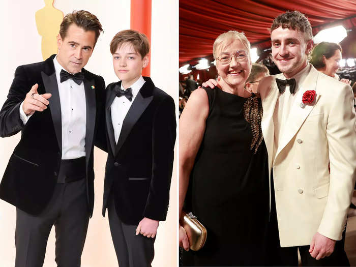 Several stars walked the carpet with family members. Colin Farrell chose to bring his 13-year-old son as his plus-one, while Paul Mescal brought his mom.