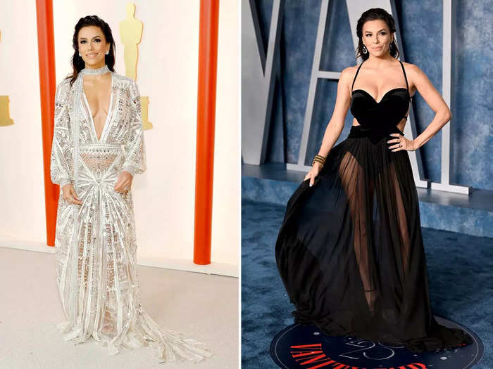 Eva Longoria ditched her white Oscars gown for an edgy party dress.