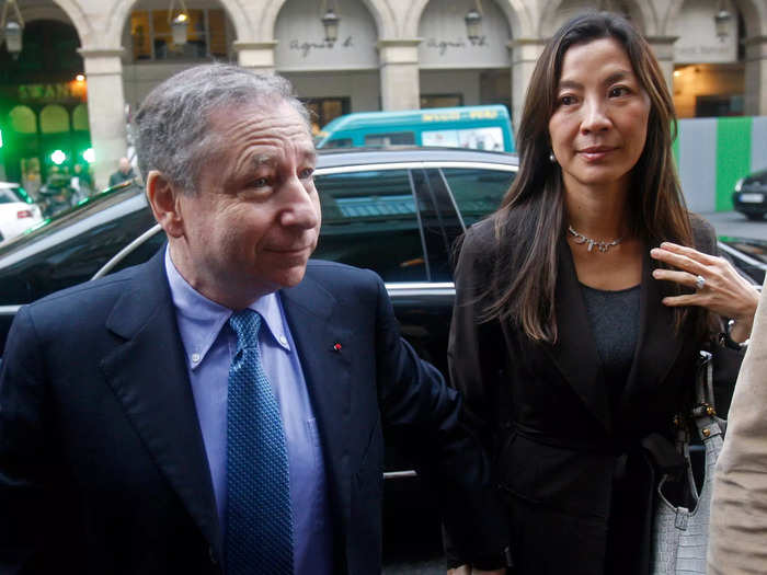 After leaving Ferrari, Todt stayed in Formula 1, and was elected President of the FIA in 2009. Yeoh was with him on the day he was voted in.