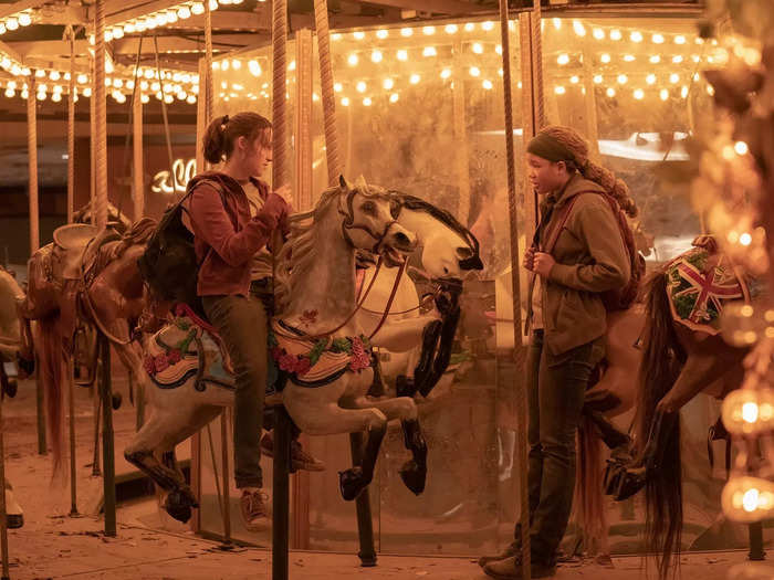 The crew also had to restore — and then decay — the carousel in episode seven.