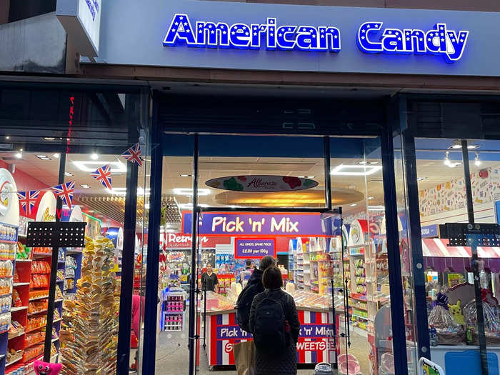 Lots of European cities have stores that only sell American products.