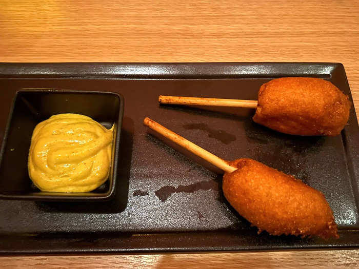 Other dishes, like these $18 lobster corn dogs, just didn