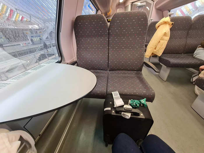 I opted for another seat of four, and I noticed that the table was much larger on this train.