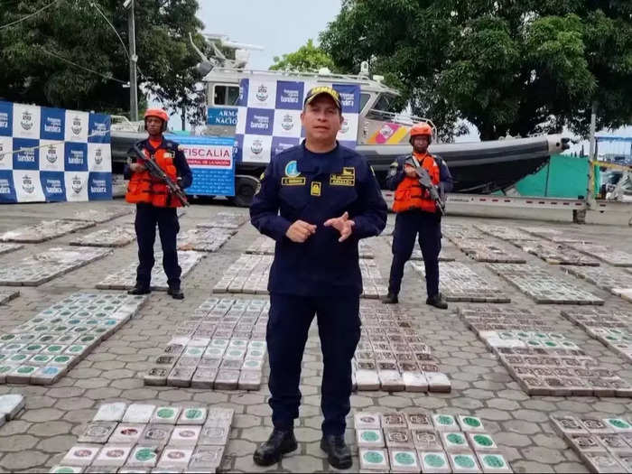 In a video posted to the Colombian navy