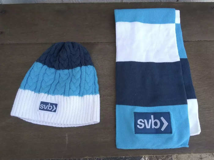 9. The seller who listed this SVB-branded beanie hat and scarf wrote that they had never worn the items. They were priced at $76 at time of writing.