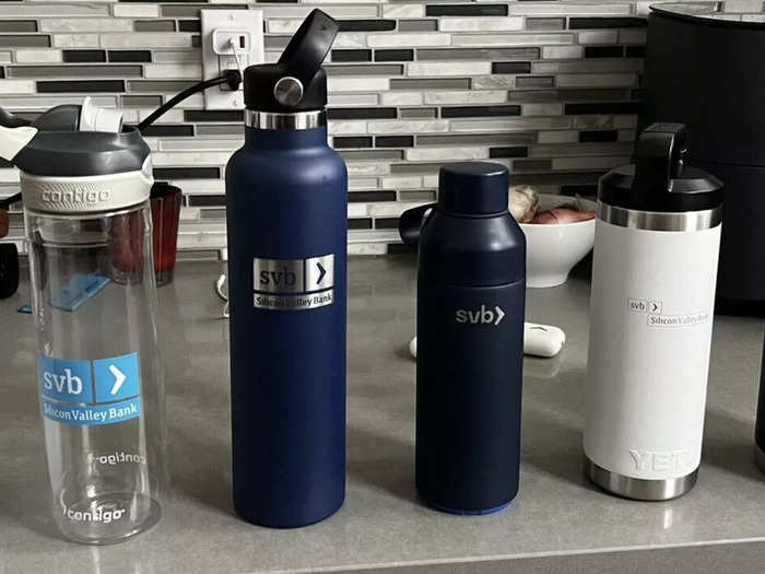 7. Thirsty for more? This seller has listed these SVB-branded water bottles and bids have already exceeded $105.