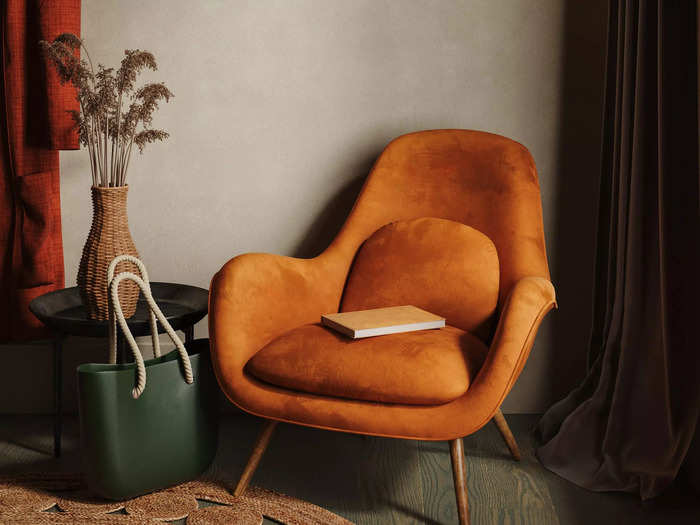 Southwest-inspired earthy brown offers rich contrast to bright neutrals.