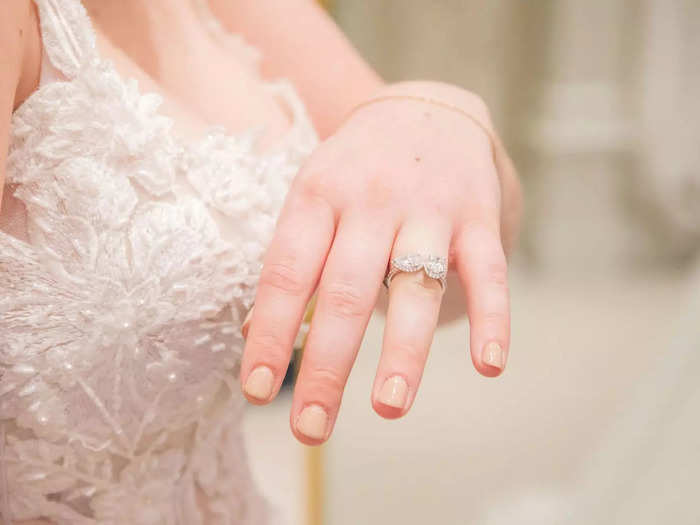 We paired the gown with a more modern ring.