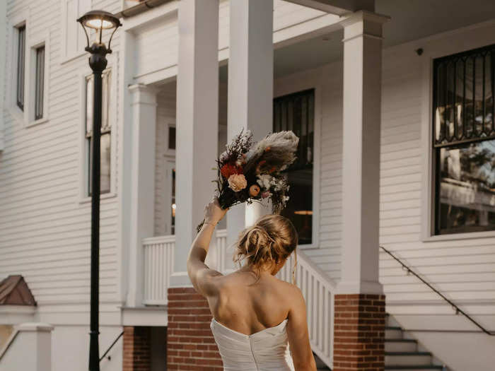 Baus started thinking about wearing the second dress for her whole wedding almost immediately after she bought it.