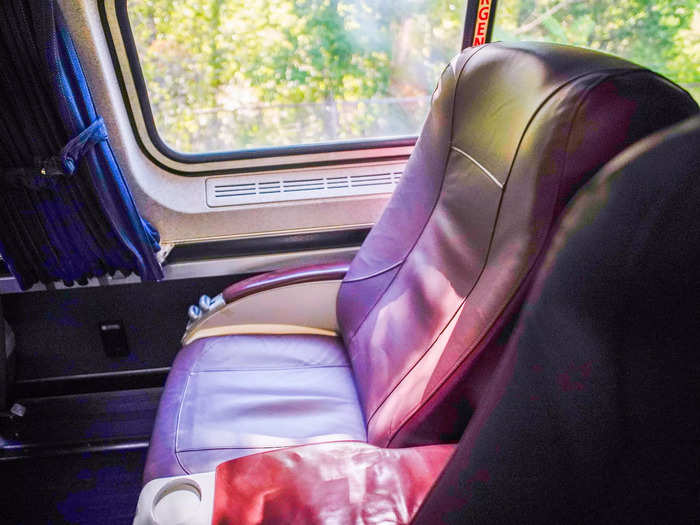 An Amtrak representative told Insider that their business-class seats are 20 inches wide. Since my seat appeared big, I thought it would be comfy and plush. However, once I sat down, I thought it felt stiffer than expected.