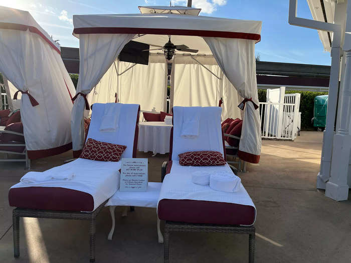 There are also cabanas that can be rented out for an additional charge.