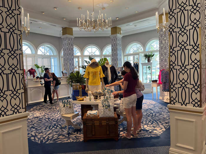 The main lobby building had multiple shops that were selling Disney merchandise.