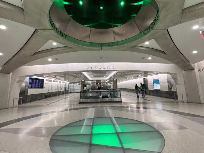 The station was also lit up in green for the day.