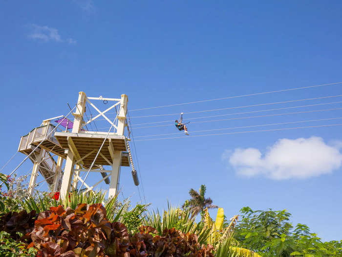 After jaunting around the island and down a few slides, I decided to pass on the 1,600-foot-long zipline and helium balloon ride. These both cost extra, anyway.