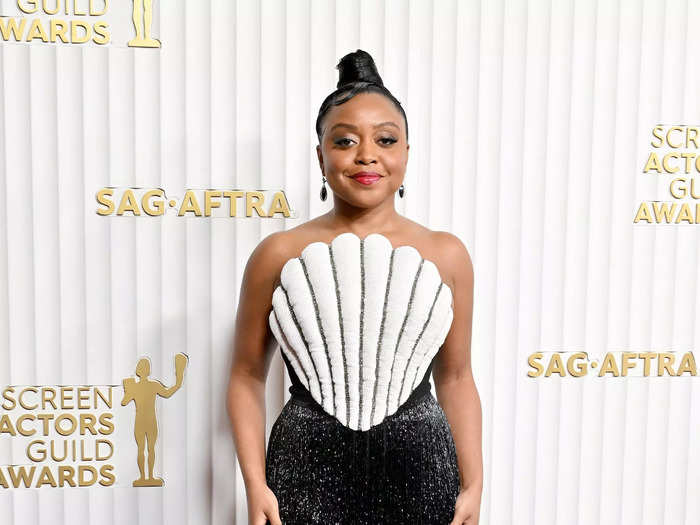 The bodice of her gown for the 2023 Screen Actors Guild Awards looked like a seashell.