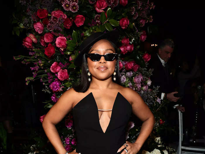 She wore a chic all-black look for the Christian Siriano Fall/Winter 2023 New York Fashion Week Show.