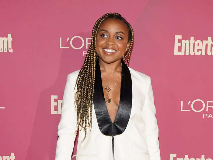 Brunson rocked a suit with a daring neckline to the 2019 Entertainment Weekly Pre-Emmy Party.