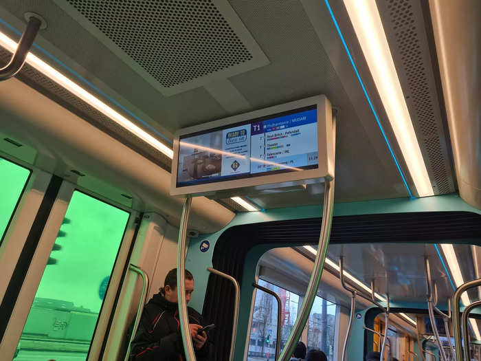 There were digital screens in each carriage displaying the various stops.