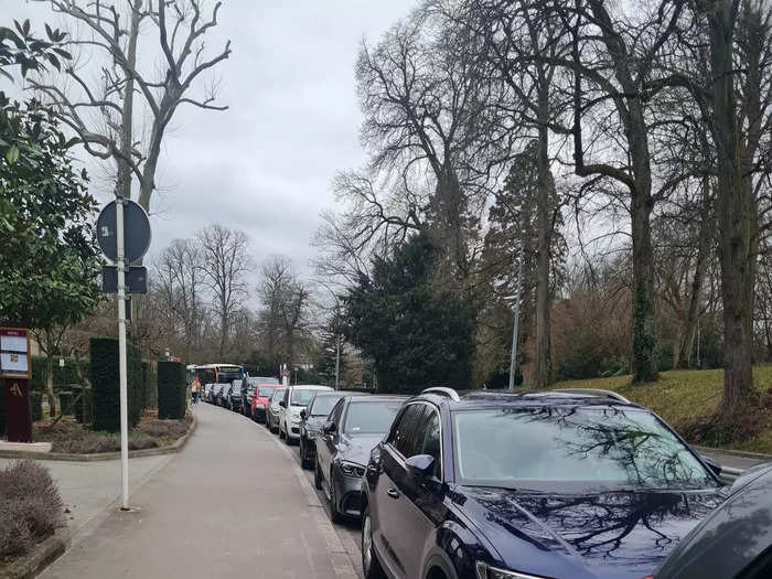 I was surprised by the vast amount of cars parked on the street close to the hotel.