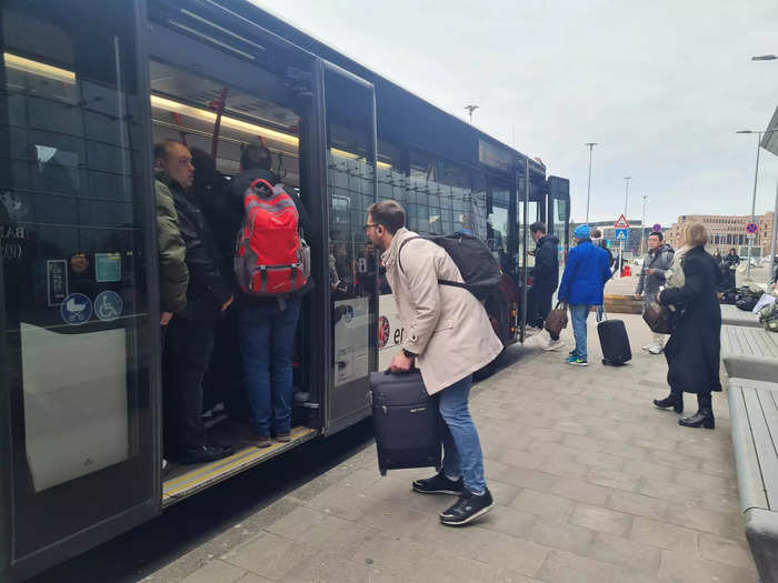 My journey began at Luxembourg Airport on Sunday, March 5, where there was a free shuttle bus waiting to take people to the city.