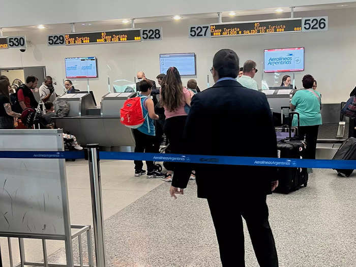 Fortunately, the line was short and I only waited about five minutes. Passengers should pay attention to bag weight because the agent weighed mine at check-in.